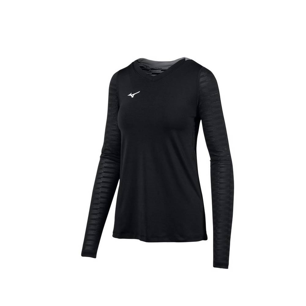 Maglia Mizuno United Long Sleeve Donna - Nere - 89142-JSEL